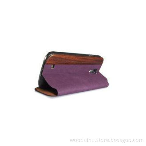 Recycled Wood and Leather Magnetic Samsung Galaxy S4 Folio